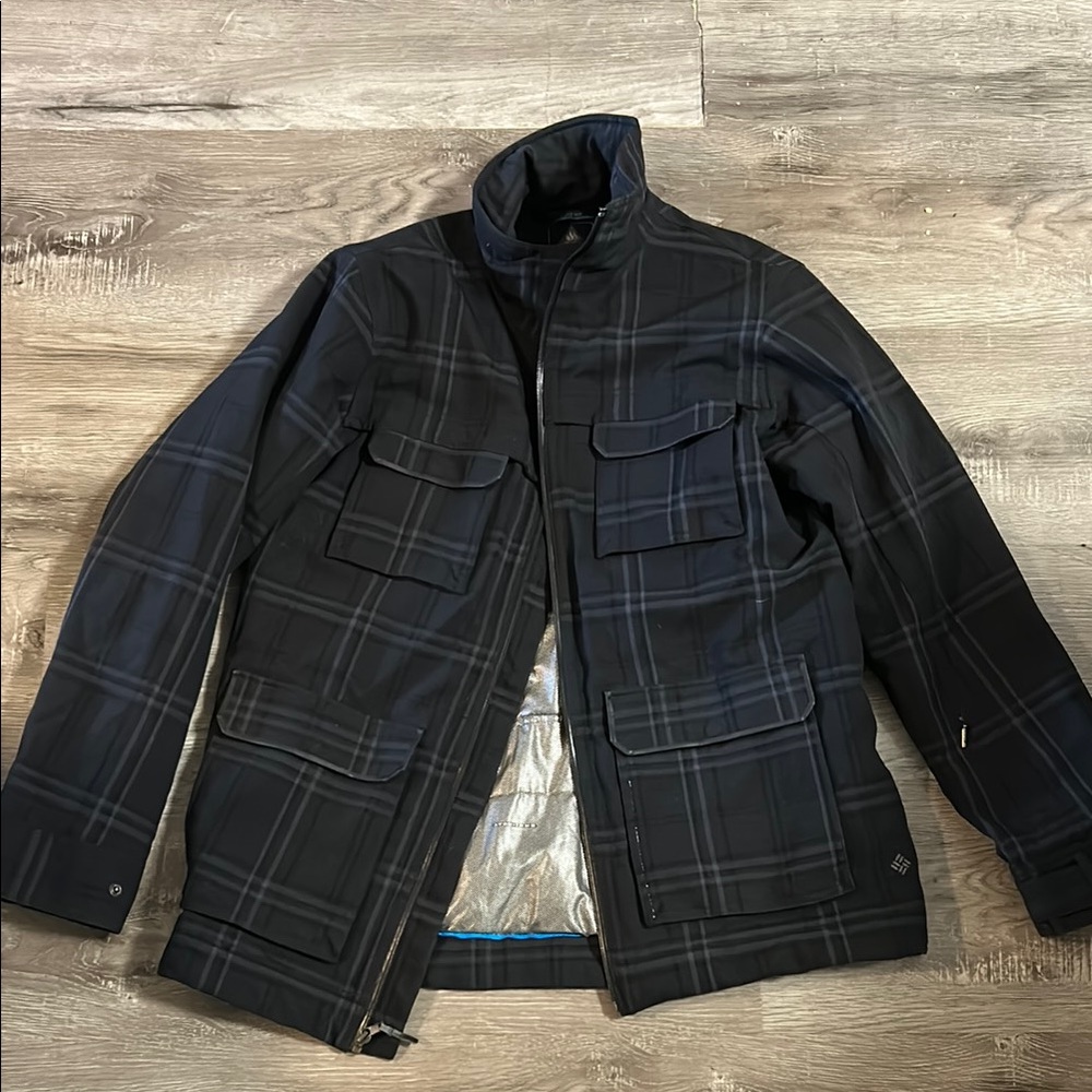 Columbia Black Quilted Military Field Jacket